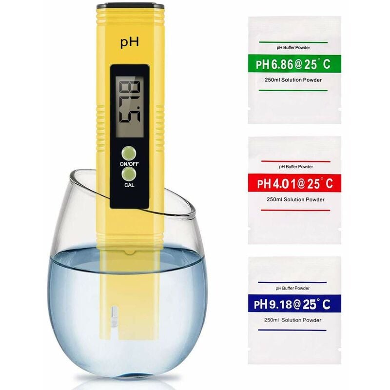 Testeur ph Mètre Électronique, Haute Précision Mini Stylo pH de Qualité pour Compteur D'eau Écran lcd et Précision de Lecture pour Aquarium, Piscine.