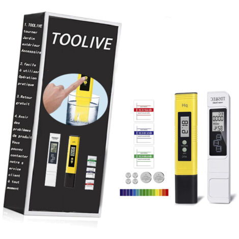 Testeur PH,TDS Testeur,Ensemble Multifonctionnel Portable 4 en 1,PH Mètre Numérique,TDS & EC Mètre avec écran LCD, Testeur de qualité de l'eau pour TDS PH EC Temperature Minéraux