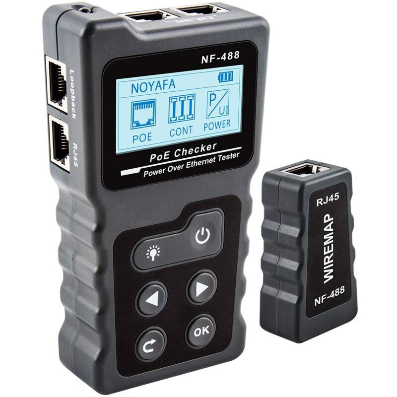 Testeur PoE Testeur Power Over Ethernet en ligne Testeur de courant Testeur de tension Testeur pour test poe, contrôle de continuité des câbles réseau