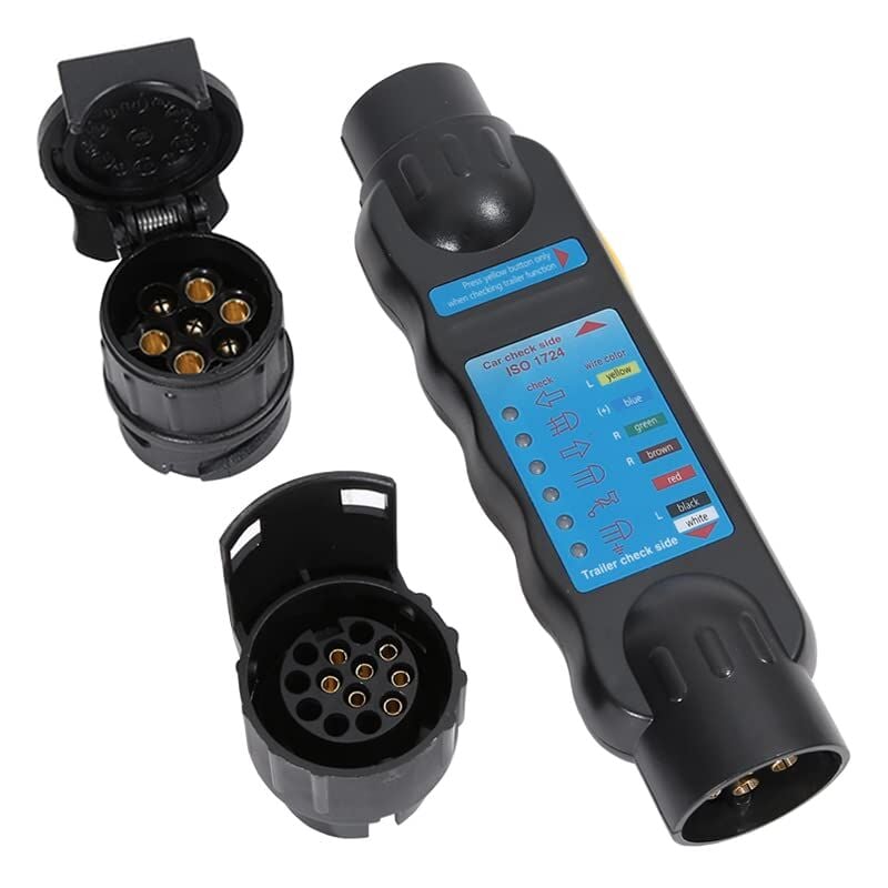 Aougo - Testeur Prise Remorque Feux Circuit De Câblage Outils Diagnostic (Testeur Remorque 7 Broches + 2 x Convertisseur 7 13) npterbl