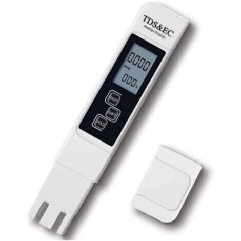 Testeur TDS 3 en 1 Ulisem, testeur de pH, testeur de qualité de l'eau de piscine, conductimètre avec écran LCD haute précision et fonction d'étalonnage automatique