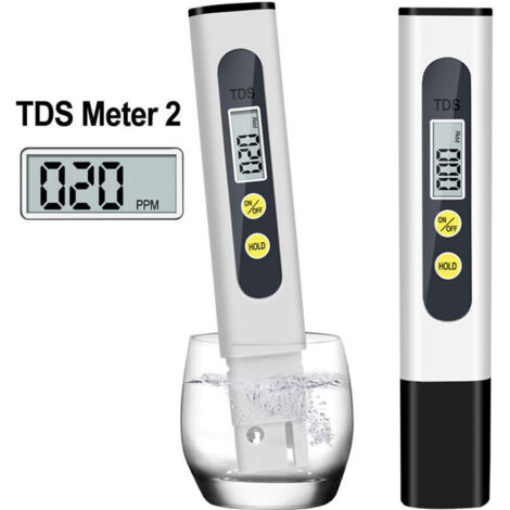 Testeur TDS, appareil de mesure TDS, testeur numérique de qualité de l'eau, stylo filtre testeur de qualité de l'eau, 0-9999 ppm, test précis de la pureté de l'eau potable, qualité de l'eau des piscin