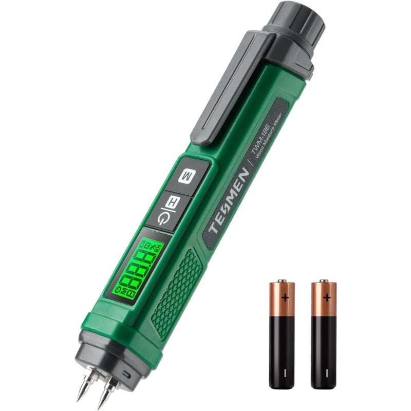 Testeur Tumidité,Stylo Humidimètre Portable, Humidimètre à Broche à 2 Modes, 7 Échelles d'Étalonnage pour Bois, Bois de Chauffage, Bois de