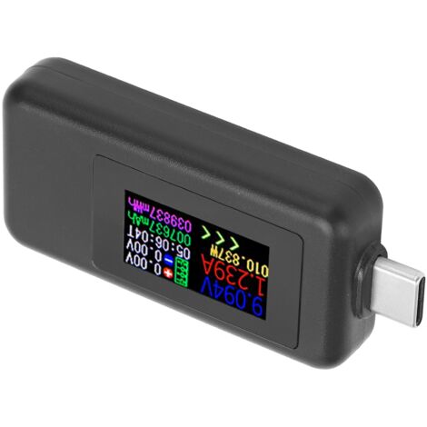 Testeur USB C Tension Courant 2 en 1 Voltmètre Ampèremètre Écran Couleur DC4‑30V