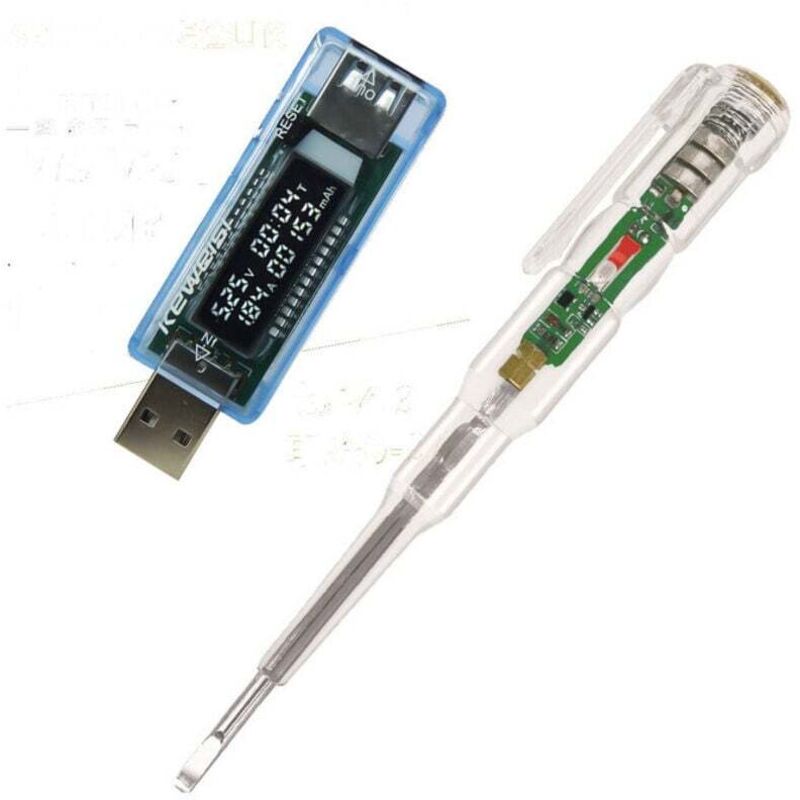 Image of Testeur USB LCD Mesure Tension Courant Capacité Chargeur Batterie Externe Stylo Test