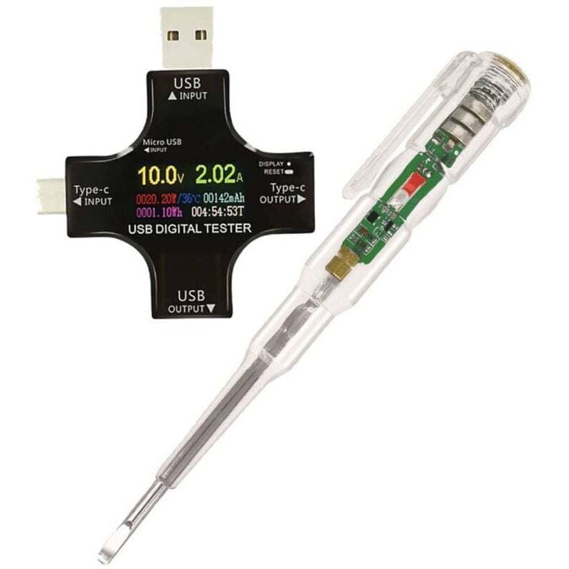 Image of Testeur USB Type C Voltmètre Ampèremètre Numérique Moniteur de Charge Adaptateur PD 3 en 1