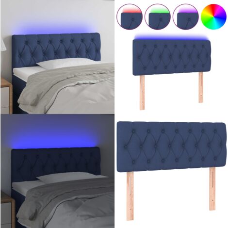 Testiera a LED Blu 100x7x78/88 cm in Tessuto - Testiera per letto - Luci LED per letto