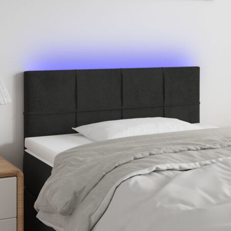 Testiera a LED Moderna  Testiera per Letto  Nera 100x5x78/88 cm in Velluto ITD96437