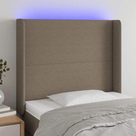 Testiera a LED Tortora 83x16x118/128 cm in Tessuto vidaXL