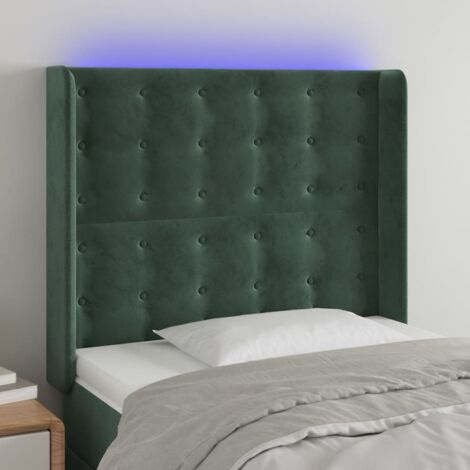 Testiera a LED Verde Scuro 103x16x118/128 cm in Velluto vidaXL