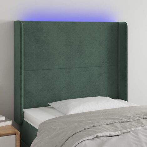 Testiera a LED Verde Scuro 83x16x118/128 cm in Velluto vidaXL