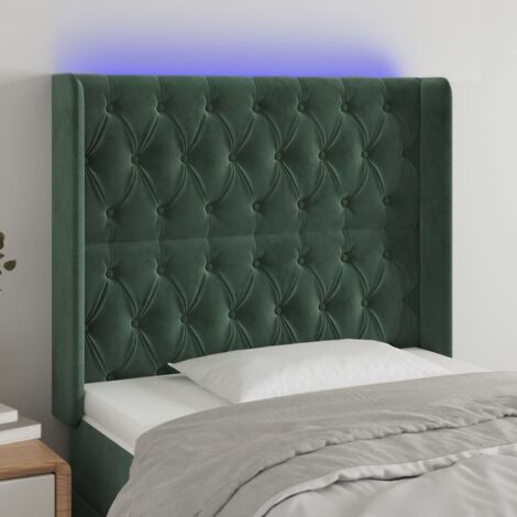 Testiera a LED Verde Scuro 93x16x118/128 cm in Velluto vidaXL