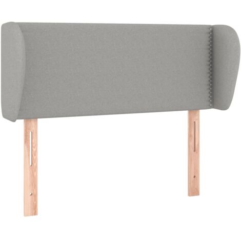 Testiera accessorio letto mobile camera con bordo laterale 93 x 23 x 78/88 cm tessuto grigio chiaro TDL0205085