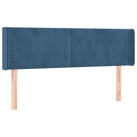 Testiera ad Orecchio Blu Scuro 147x16x78/88 cm in Velluto vidaXL