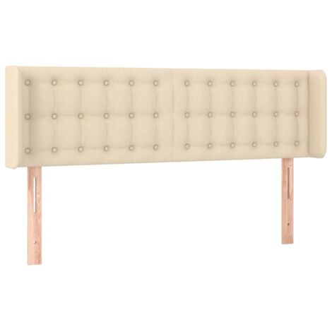 Testiera ad Orecchio Crema 147x16x78/88 cm in Tessuto vidaXL