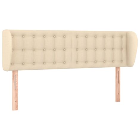 Testiera ad Orecchio Crema 147x23x78/88 cm in Tessuto vidaXL