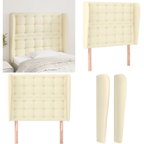 Testiera ad Orecchio Crema 83x23x118/128 cm in Similpelle - Testiera ad orecchio - Testiera in similpelle