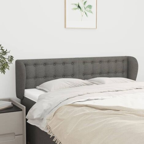 Testiera ad Orecchio elegant - Testate e armadi Grigio Scuro 147x23x78/88 cm in Tessuto BV443284 - BonneVie