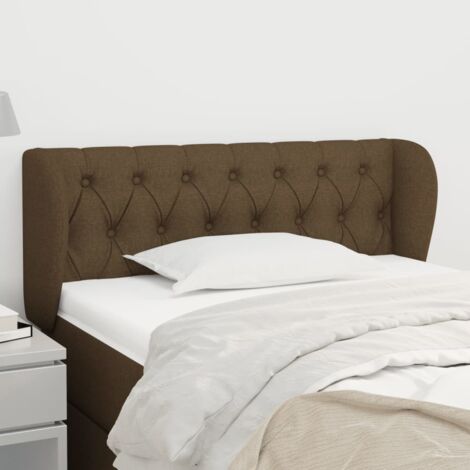 Testiera ad Orecchio elegant - Testate e armadi Marrone Scuro 103x23x78/88 cm in Tessuto BV459612 - BonneVie