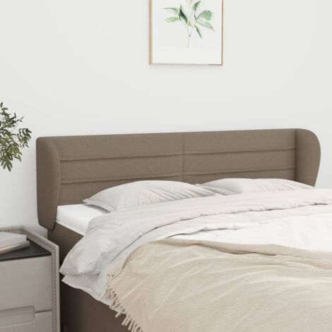 Testiera ad Orecchio elegant - Testate e armadi Tortora 147x23x78/88 cm in Tessuto BV901811 - BonneVie
