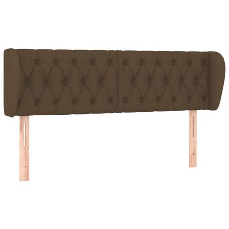 Testiera ad Orecchio Marrone Scuro 147x23x78/88 cm in Tessuto vidaXL 743827