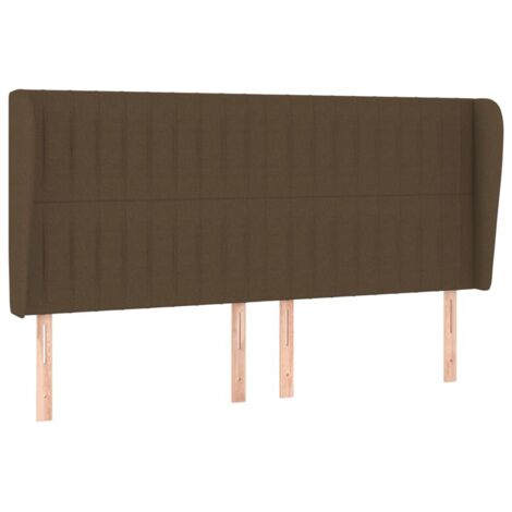 Testiera ad Orecchio Marrone Scuro 183x23x118/128 cm in Tessuto vidaXL