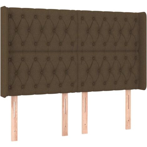 Testiera ad Orecchio MarroneScuro147x16x118/128cm inTessuto vidaXL