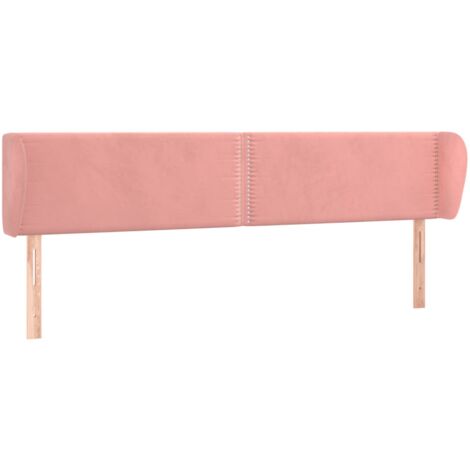 Testiera ad Orecchio Rosa 203x23x78/88 cm in Velluto vidaXL