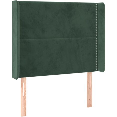 Testiera ad Orecchio Verde Scuro 103x16x118/128cm in Velluto vidaXL