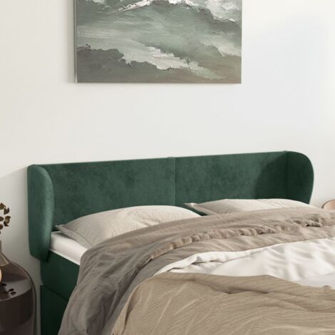 Testiera ad Orecchio Verde Scuro 147x23x78/88 cm in Velluto vidaXL