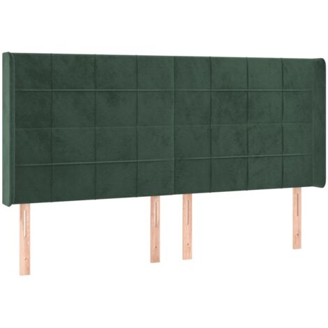 Testiera ad Orecchio Verde Scuro 163x16x118/128 cm in Velluto vidaXL