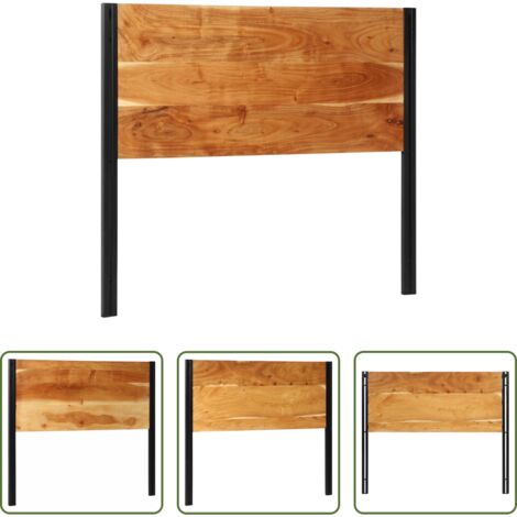 Testiera autoportante -  Testiera 120 cm in Legno Massello di Acacia e Ferro