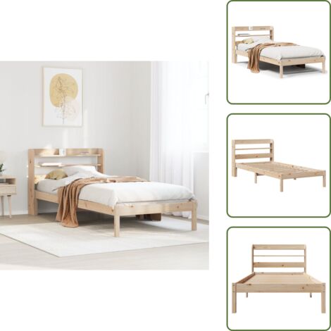 Testiera autoportante - vidaXL Letto senza Materasso 90x200 cm in Legno Massello di Pino - Ripiani per letto