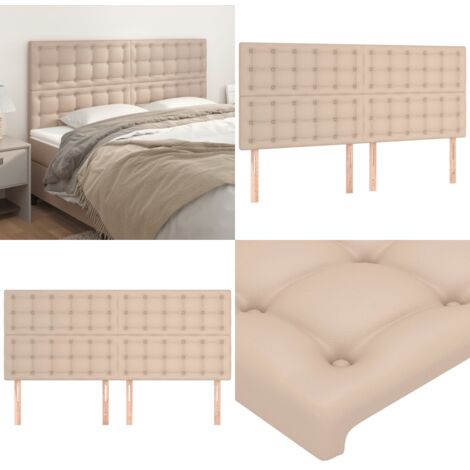 Testiera Cappuccino 200x5x118/128 cm in Similpelle - Testiera in similpelle - Testiera in legno
