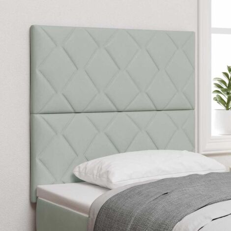 Testiera con testiera Grigio chiaro 90 cm Velluto vidaXL