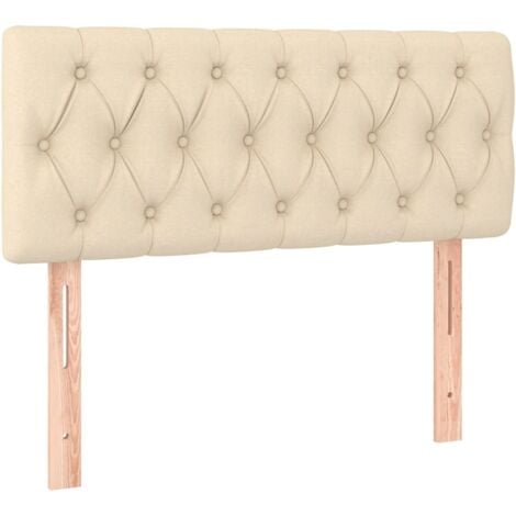 Testiera Crema 100 x 7 x 78/88 cm in Tessuto vidaXL