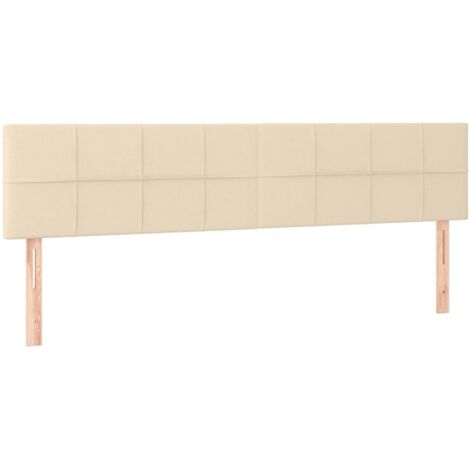 Testiera Crema 200x5x78/88 cm in Tessuto vidaXL