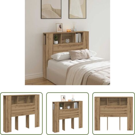 Testiera da camera da letto -  Testiera con Contenitore Artigianale 120x19x104,5cm Multistrato