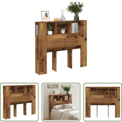 Testiera da camera da letto -  Testiera con Contenitore Legno 120x19x104,5 cm in Multistrato