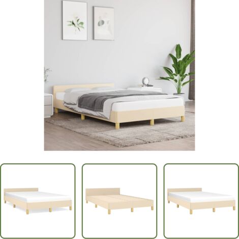 Testiera da letto -  Giroletto senza Materasso Crema 120x190cm in Tessuto