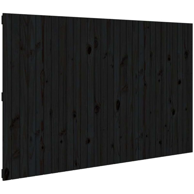 Testiera Da Parete Nera 185x3x110 Cm In Legno Massello Di Pino Vidaxl