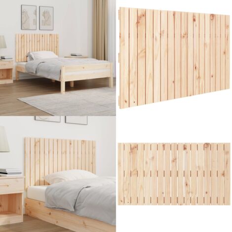 Testiera da Parete 108x3x60 cm in Legno Massello di Pino - Testiera da letto in pino - Testiera da parete in legno massello