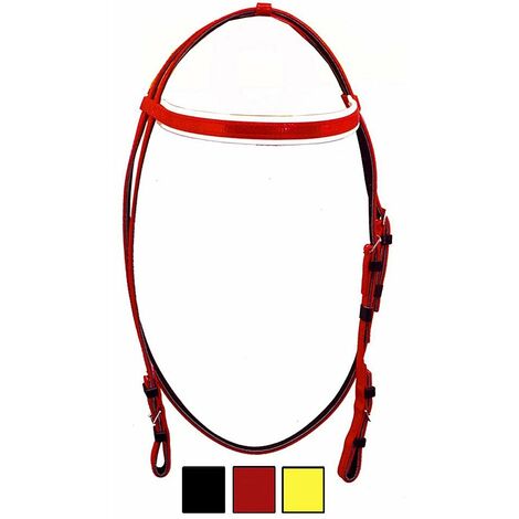 Testiera Daslo per cavalli da corsa in PVC: Full, Rosso 06