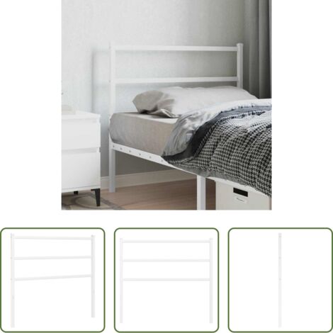 Testiera di letto bianca -  Testiera di Ricambio in Metallo Bianco 100 cm