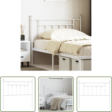 Testiera di letto bianca -  Testiera di Ricambio in Metallo Bianco 107 cm