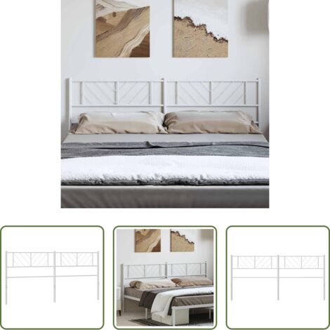 Testiera di letto bianca -  Testiera di Ricambio in Metallo Bianco 193 cm