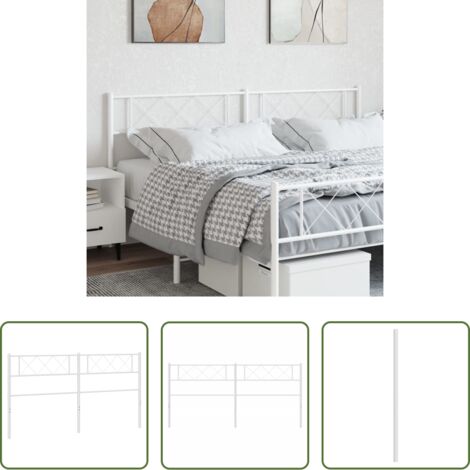 Testiera di letto bianca -  Testiera di Ricambio in Metallo Bianco 200 cm