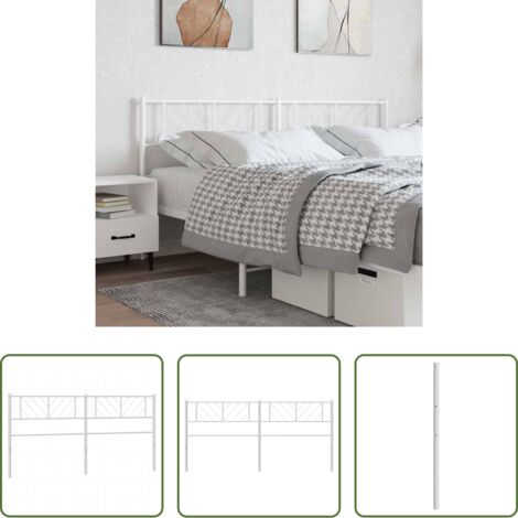 Testiera di letto bianca -  Testiera di Ricambio in Metallo Bianco 200 cm