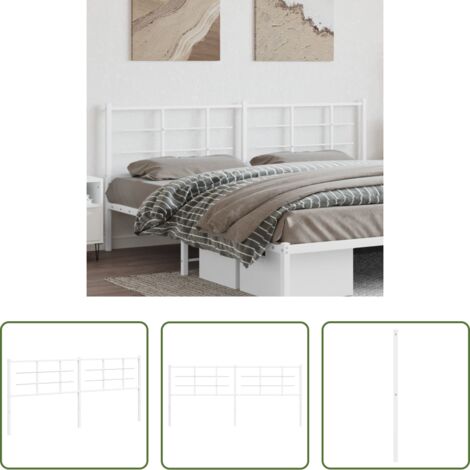 Testiera di letto bianca -  Testiera di Ricambio in Metallo Bianco 200 cm