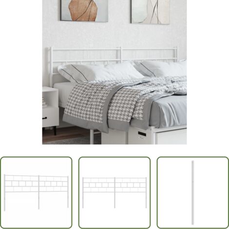 Testiera di letto bianca -  Testiera di Ricambio in Metallo Bianco 200 cm